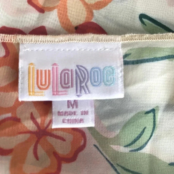 LuLaRoe | Cream Floral Sheer Waterfall Front Kimono Size M - Picture 8 of 9